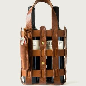 Leather Wine Tote